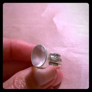 Silpada Rose quartz ring sterling silver